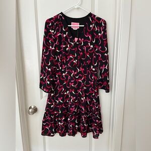 Kate Spade Pink and Black Ribbon Dress